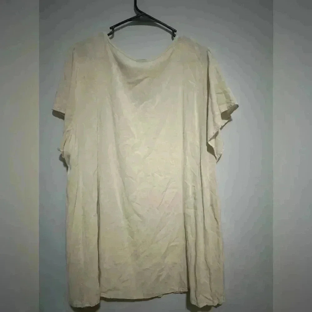 Torrid Womens Fit And Flare Rayon Slub Button Front Top Plus Size 3X Birch - Picture 7 of 7